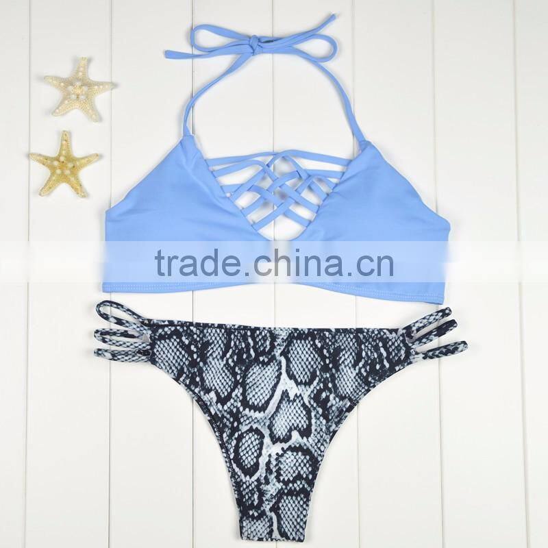 Polyester Bikini different size for choice & padded blue girls swimwear 59377