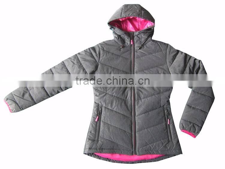Melange color padded insulated jacket women winter jacket