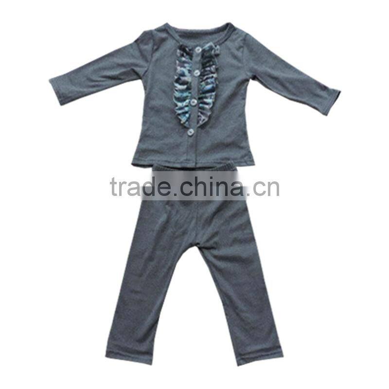 Wholesale price children hot sale 3pcs cotton knit floral print skirt shirt pants sets stylish clothes baby girl fashion outfits