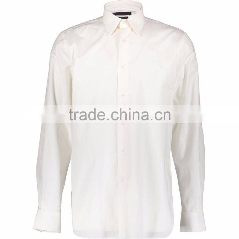 Fashion Street Wear Mens' White Medium Fit Long Sleeve Formal Shirt