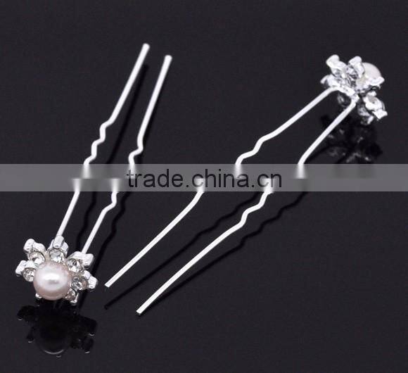 Wholesale 2-7/8" Rhinestone Flower Charm Wedding Hairpins