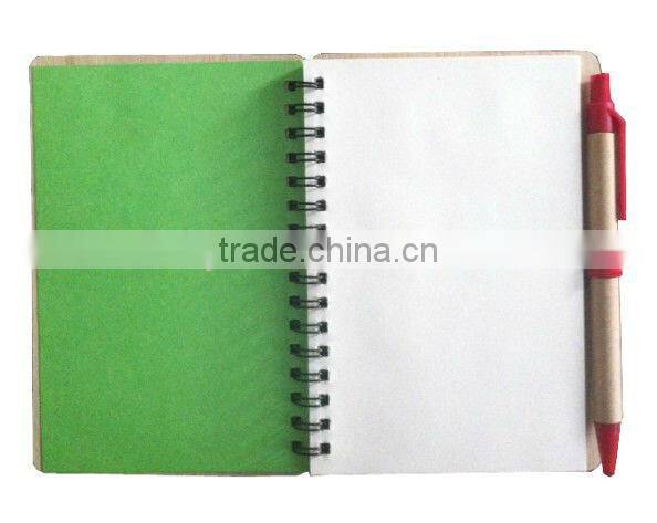 Spiral bound graph paper notebook hard bamboo cover