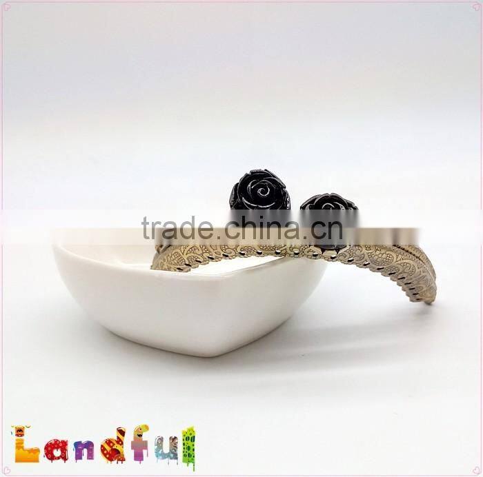 8.5cm Flower Antique Brass Engraving Sewing Handbag Rose Metal Purse Frame