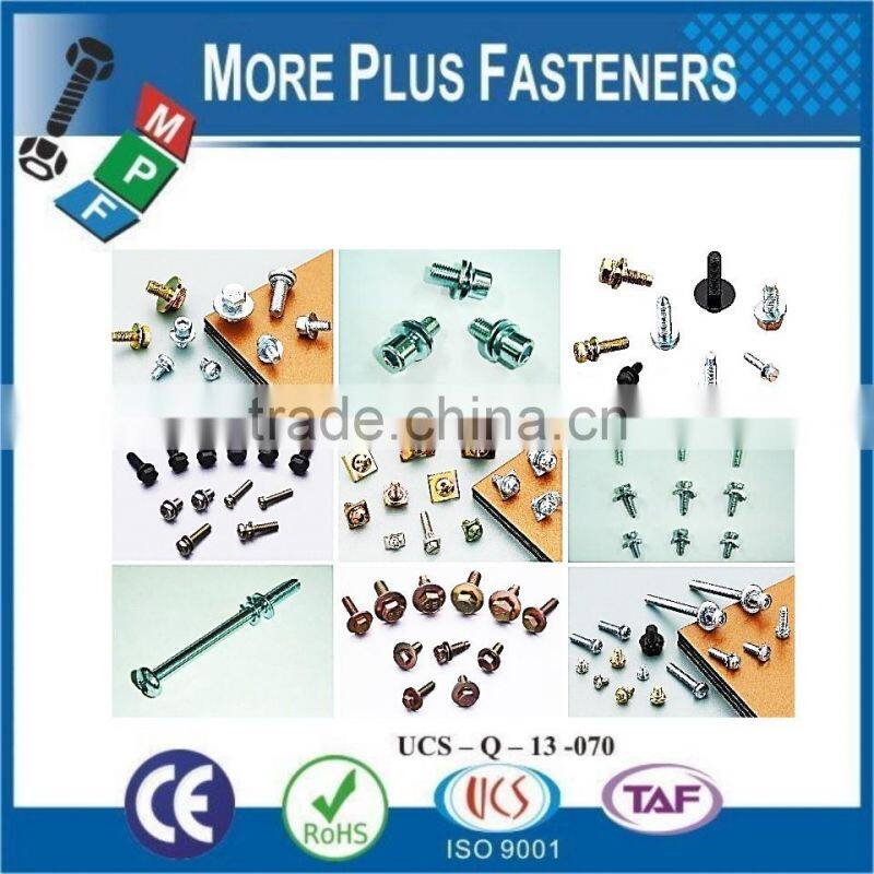 Made in Taiwan SEMS Screw Button Hex Countersunk Pan Socket Cap Head Six Lobe Phil Pozi Slot Combi Recess Machine Trilobular