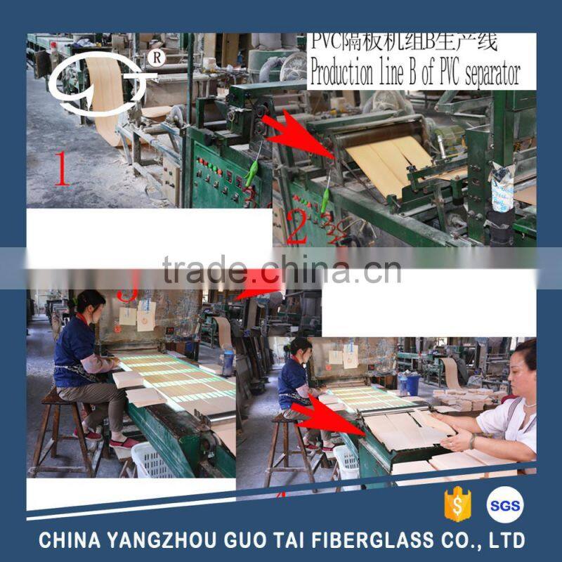 155*123*1.4mm PVC Separator for Lead-Acid Battery