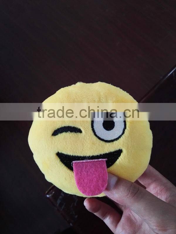 Customs stuffed soft emoji keychain popular cheap mini pillow stuffed plush custom whatsapp emoji emoticon keychain