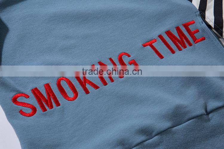 Wholesale Contrast color Stripe Long sleeve hoodie