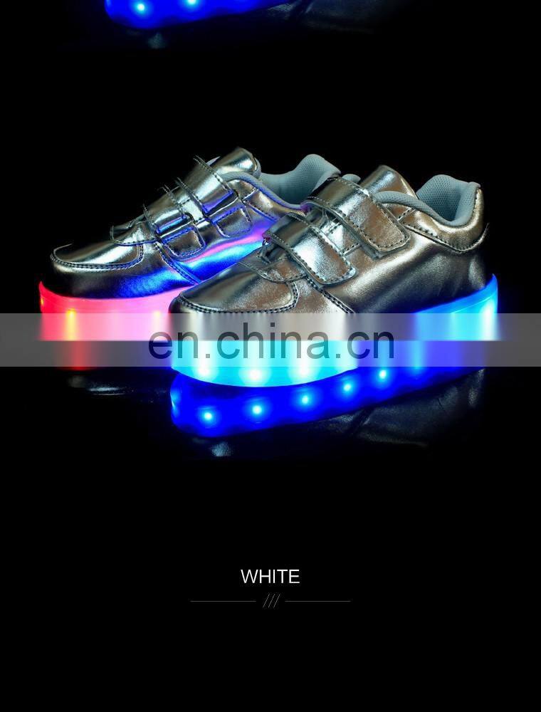 Factory wholesale Led USB charge shoes Children kids casual shoes Led sneakers for boys girls