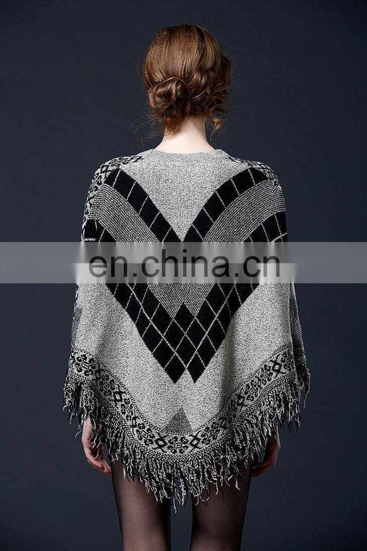 2015 Autumn fashion dress women wear poncho sweater pullover sweater