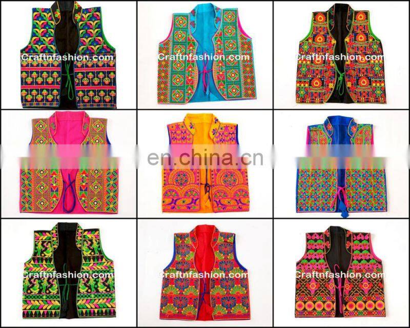 Indian Handmade Elephant Style Jacket Shrug- Indian Gamthi Elephant Style Jacket koti- Kutch Embroidery Short Jacket