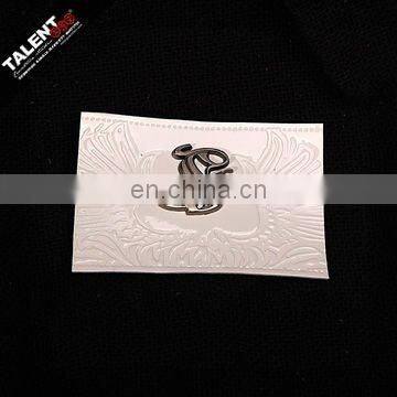 custom denim PU leather with casting metal label
