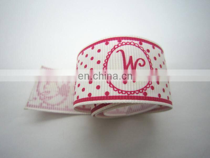 gold foil printed ribbon / grosgrain webbing