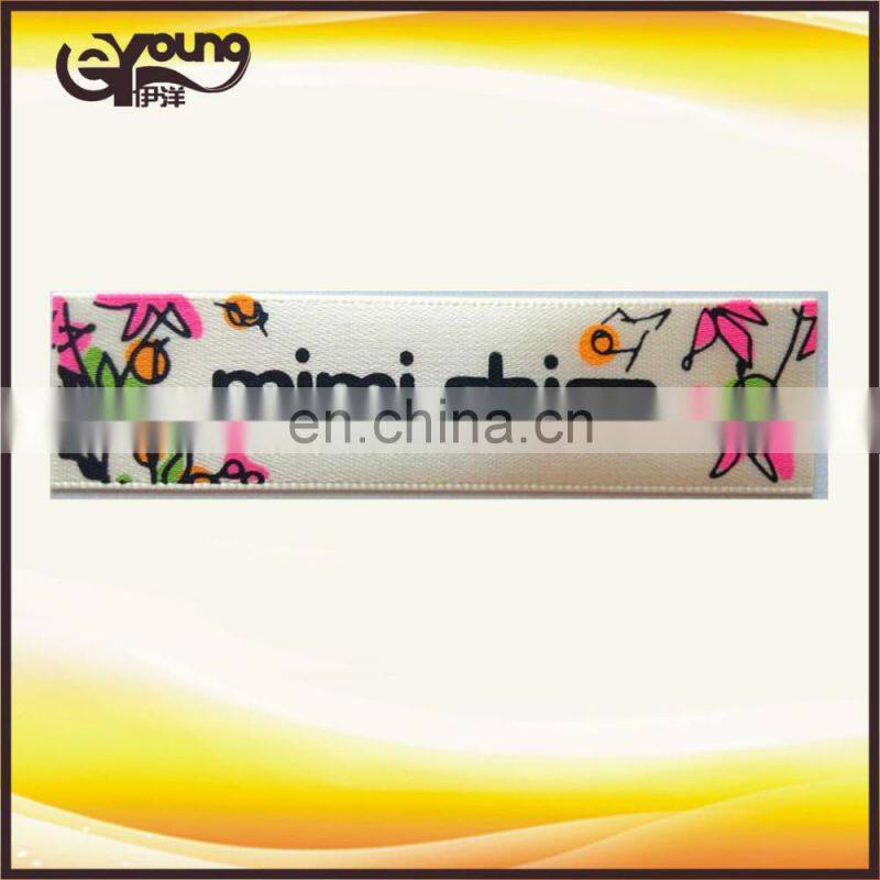 Damask white satin garment printed size labels tags