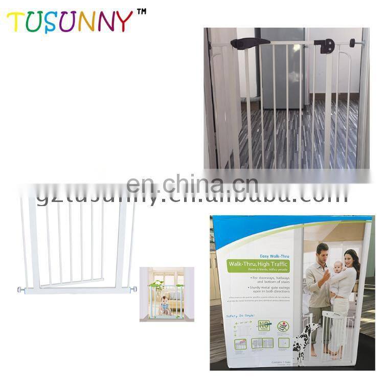 Provides safety in extra-wide spaces metal baby safety gate