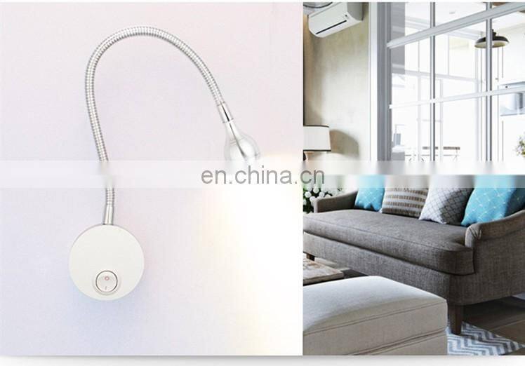 Cheap price bathroom mirror lamp with flexible hose mini led reading lamp for bedroom OEM gooseneck led headboard wall lamp