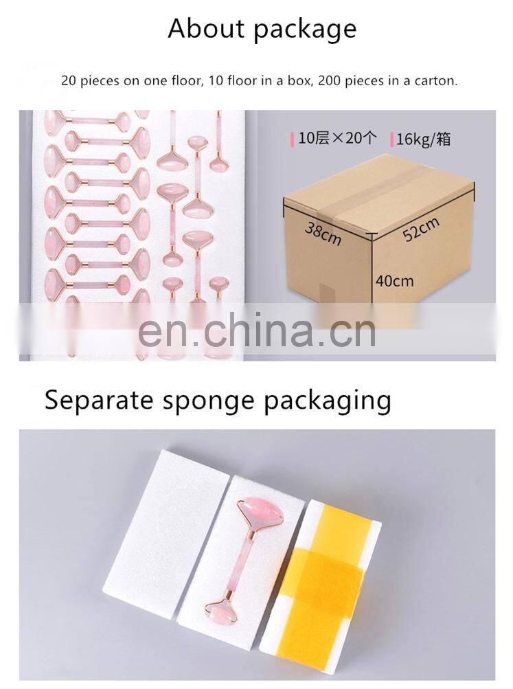 Factory wholesale jade face roller guasha tool massage roller set for face with box