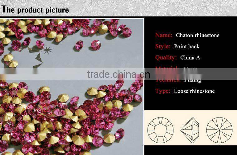 jx0725 chian factory price chaton pointback rhinestones used for clothing