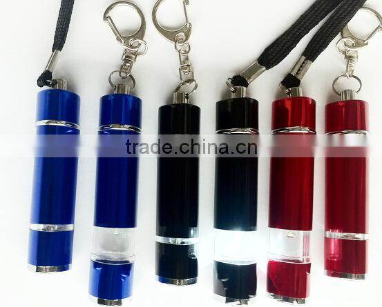 Promotional retractable flat led light keychain flashlight