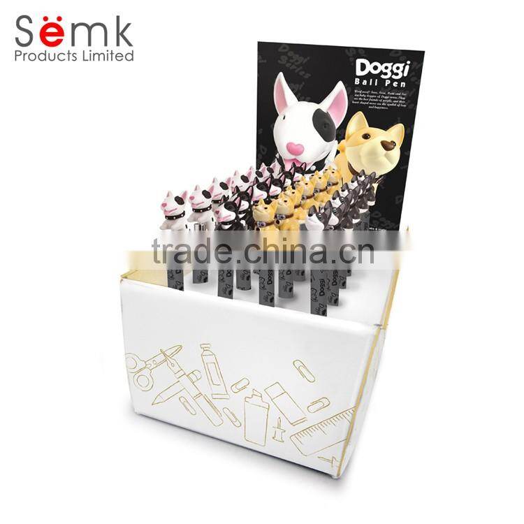 Semk brand customized ball pen with plush animal head for kids
