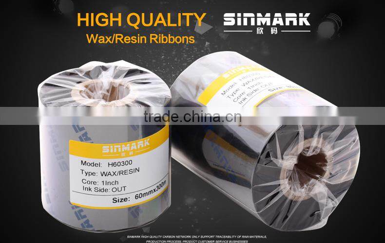 SINMARK H60300 wax resin thermal transfer ribbon ,wax resin ribbons,resin wax