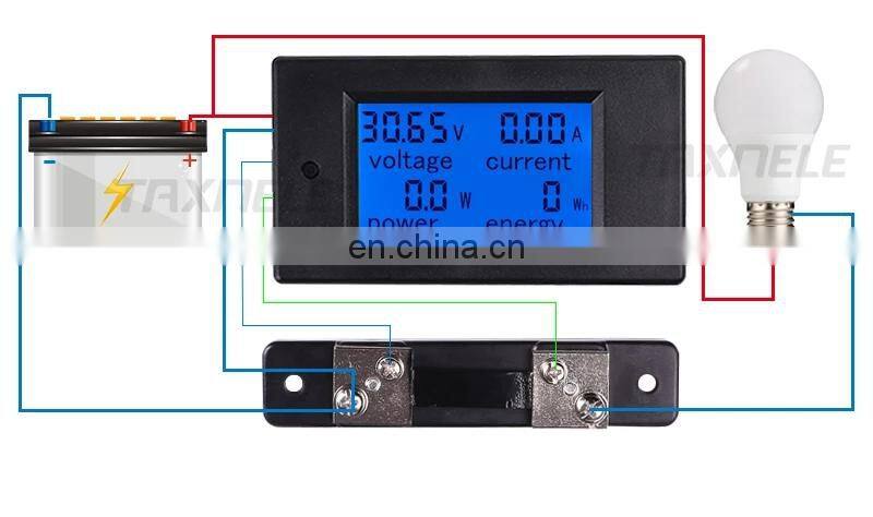 DC Voltmeter Ammeter Power Energy Digital Voltage Current Meter LCD 4 inch DC 6.5-100V 100A with Shunt