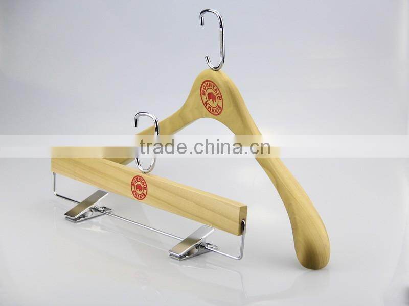 black matched wooden hanger for luxury clothes