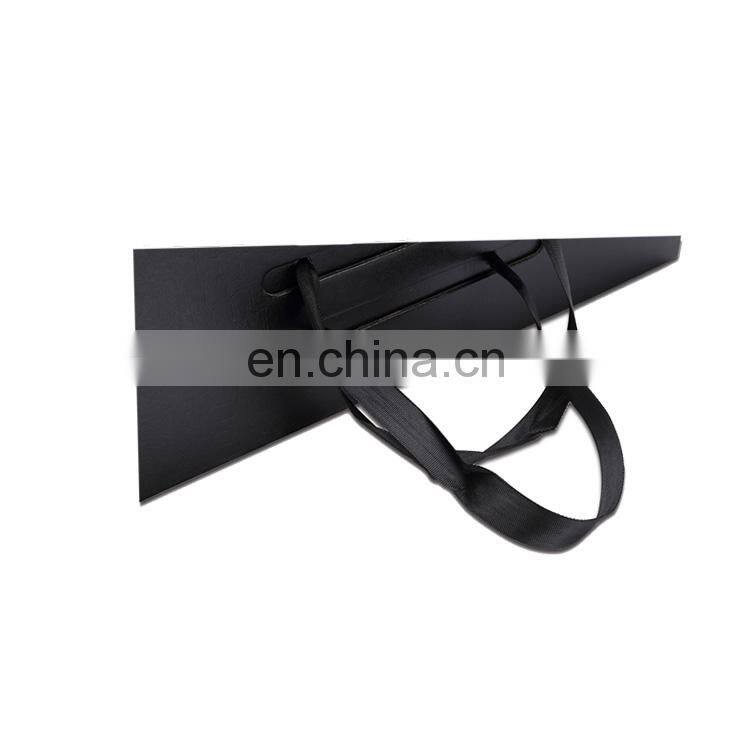 Luxury Customized Black Rigid Paper Box Foldable Hand-held Gift Packaging Box with Logo