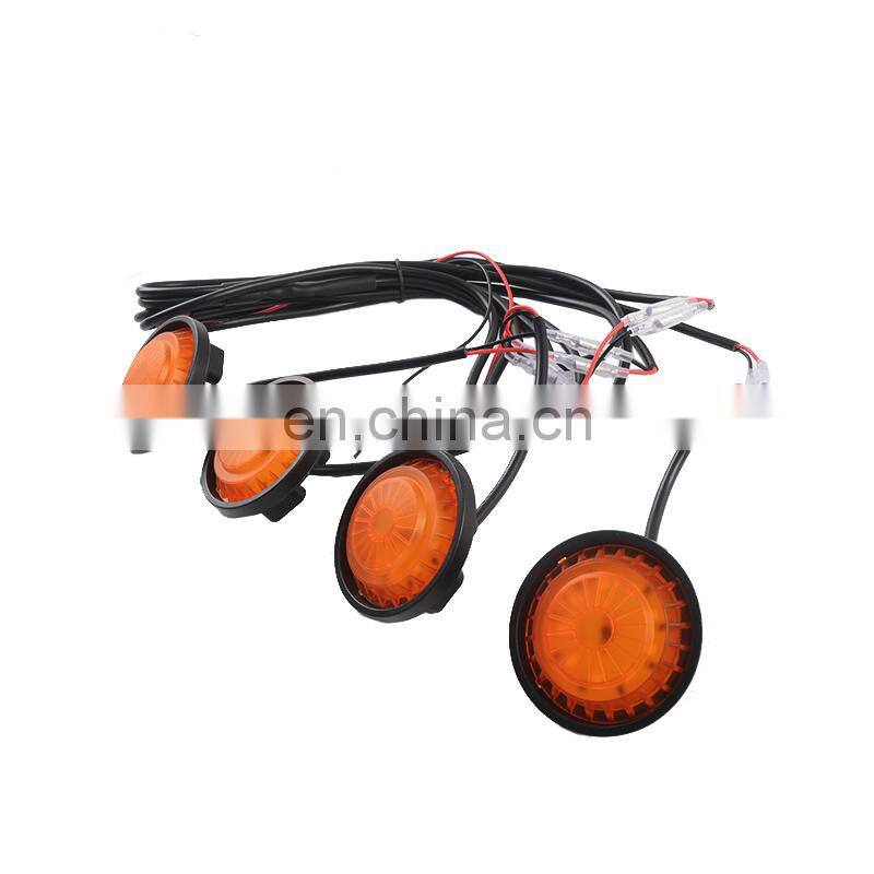 Offroad grille light for Jeep Wrangler JK 16-17 yellow shell yellow light ABS grille foglight car body parts light