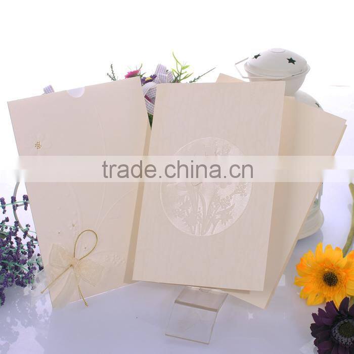 Fancy Factory Price Embossed Wedding Invitation Card Customised