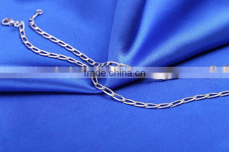 2015 funky chains rhodium plated brass chain beautiful ellipse necklace