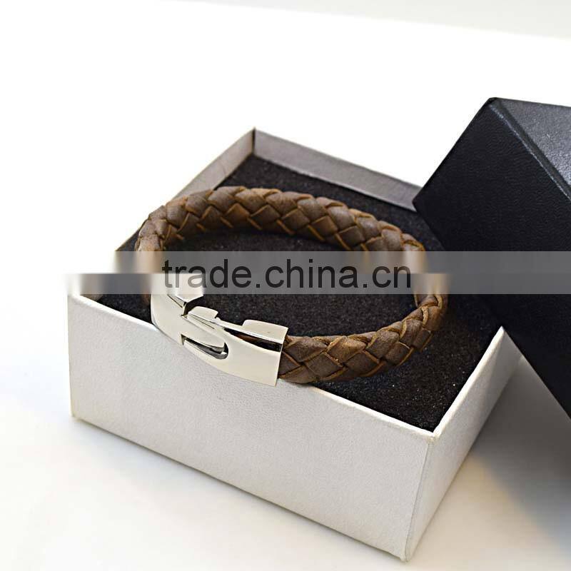 2016 Beautiful Promotion Cow Leather Wrist Band Mens Bracelet