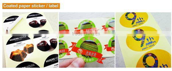 Cheap uv resistant 4 colors processing coated paper sticker