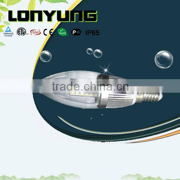 3W led candle bulb transparent bulb for chandelier