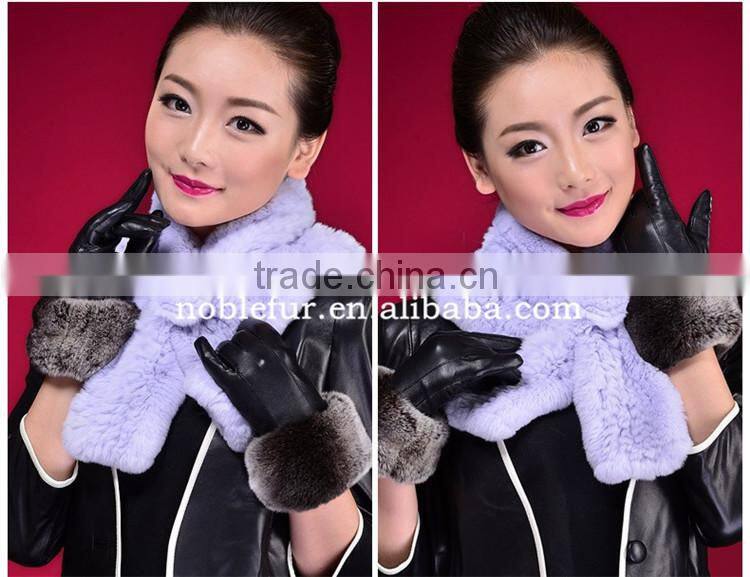 luxury 2015 new trends fancy rex rabbit fur pompon female Winter neckerchief