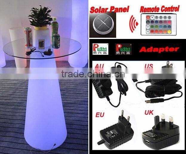 New PE Plastic Bar Table with Solar LED lights & remote control YXF-50120S