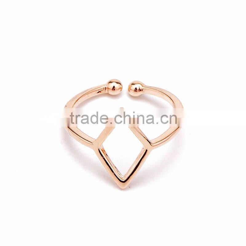 Newest Designer Gold and Silver Plating Metal Alloy Diamond Lady Open End Finger Ring