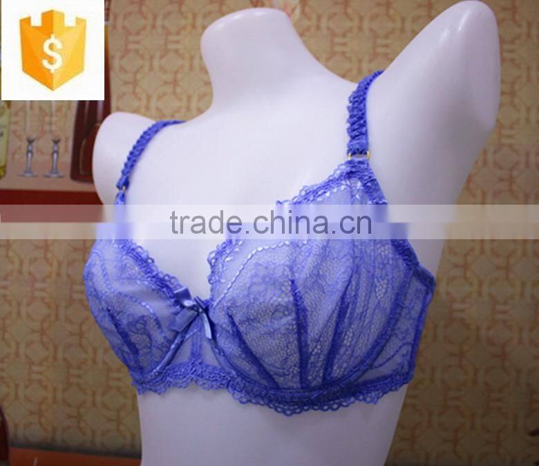 French Emboriedery Lace Bra, Underwire Bra, Purple Bras