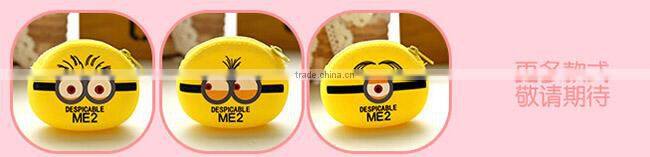 12 years factory direct Round cartoon purse/ zippper wallets/silicone pink wallet