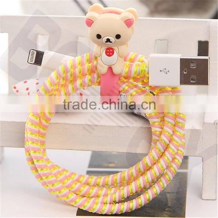 DIY Carton Spiral Protector USB Multi Charger Data USB Cable for IOS