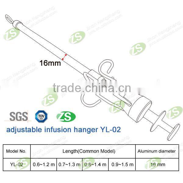 Hospital Medical Infusion Support Transfusion IV Pole Stand for Bed