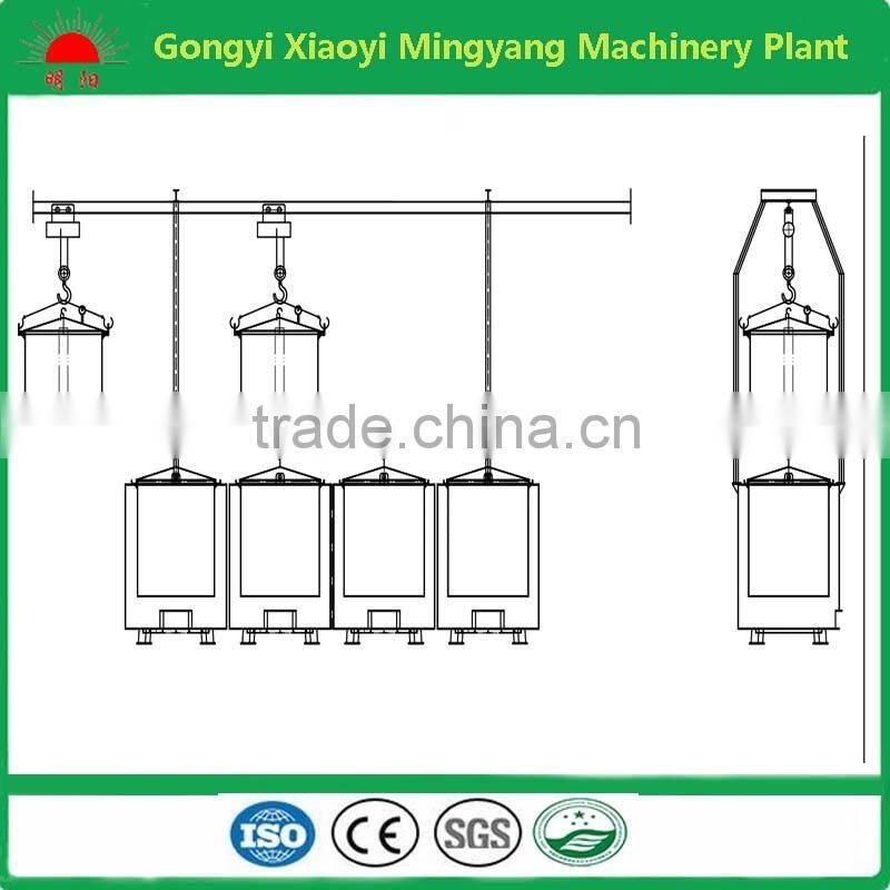 Smokeless Mingyang brand wood briquette carbonization furnace with electric hoist