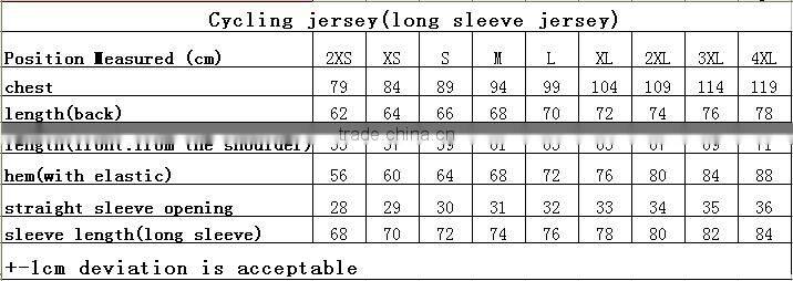 Sublimation long sleeve men's cycling jacket