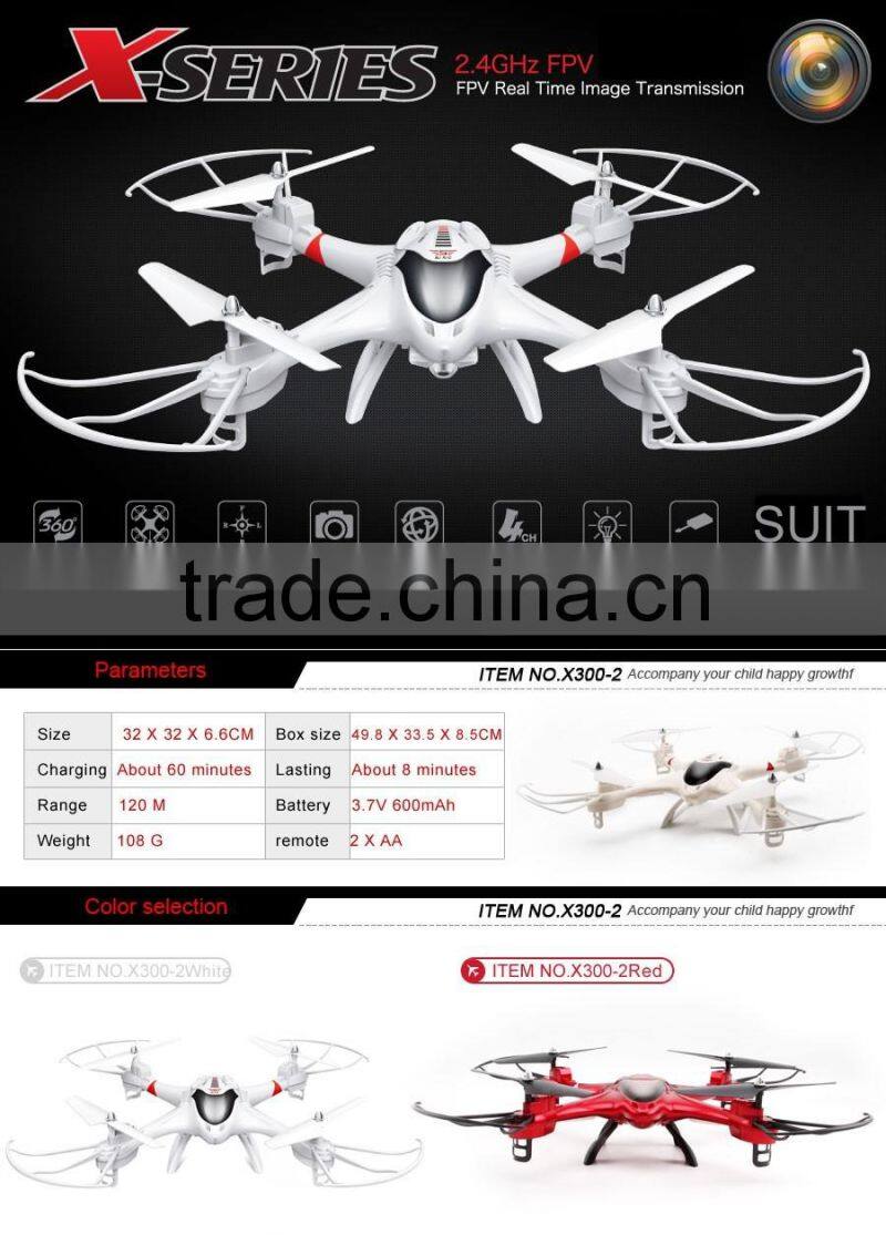 New Arriving! X300-2C 2.4G 4CH 6Axis RC Quadcopter With 720P HD Camera With Headless Mode Colorful LCD Screen Controller