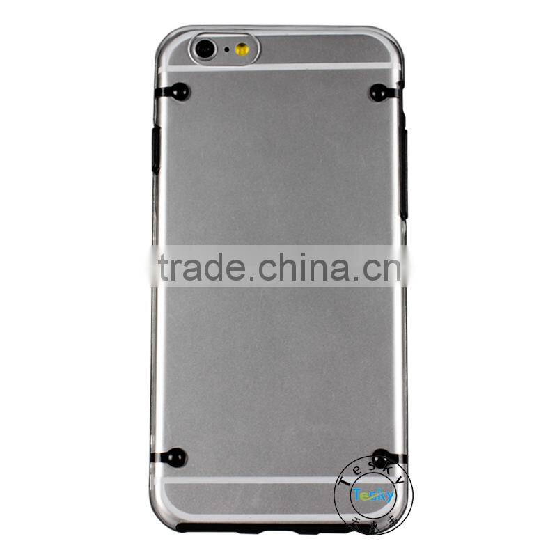 TPU bumper with clear back cover for iphone 6 , for iphone 6 case