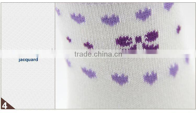 Fashion Heart Bowknot Jacquard Cotton Baby Sock