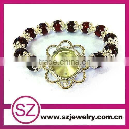 SWH0644-3 china supplier gem stone bracelet beaded cheap elegant watches