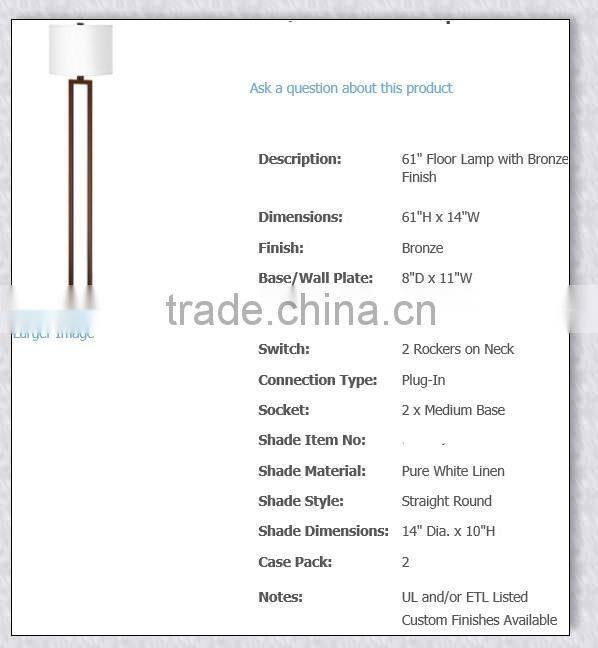 Painted bronze Color Hotel Lamp Sets Fixture With Plug For Indoor XC-H054