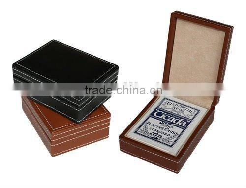 Custom Poker playing card in leather box
