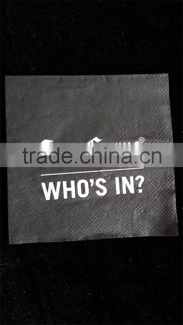 20 Plain Solid Colors 2ply Luncheon Dinner Napkins Paper logo printed by customers Black