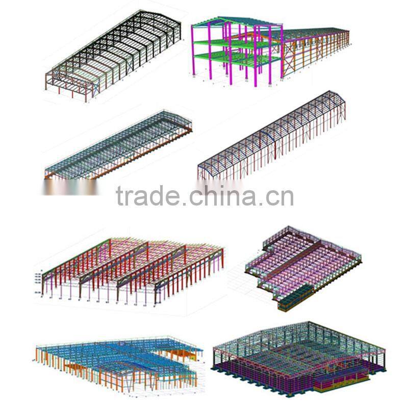 Full panelized long span window equipped industrial shed drawing